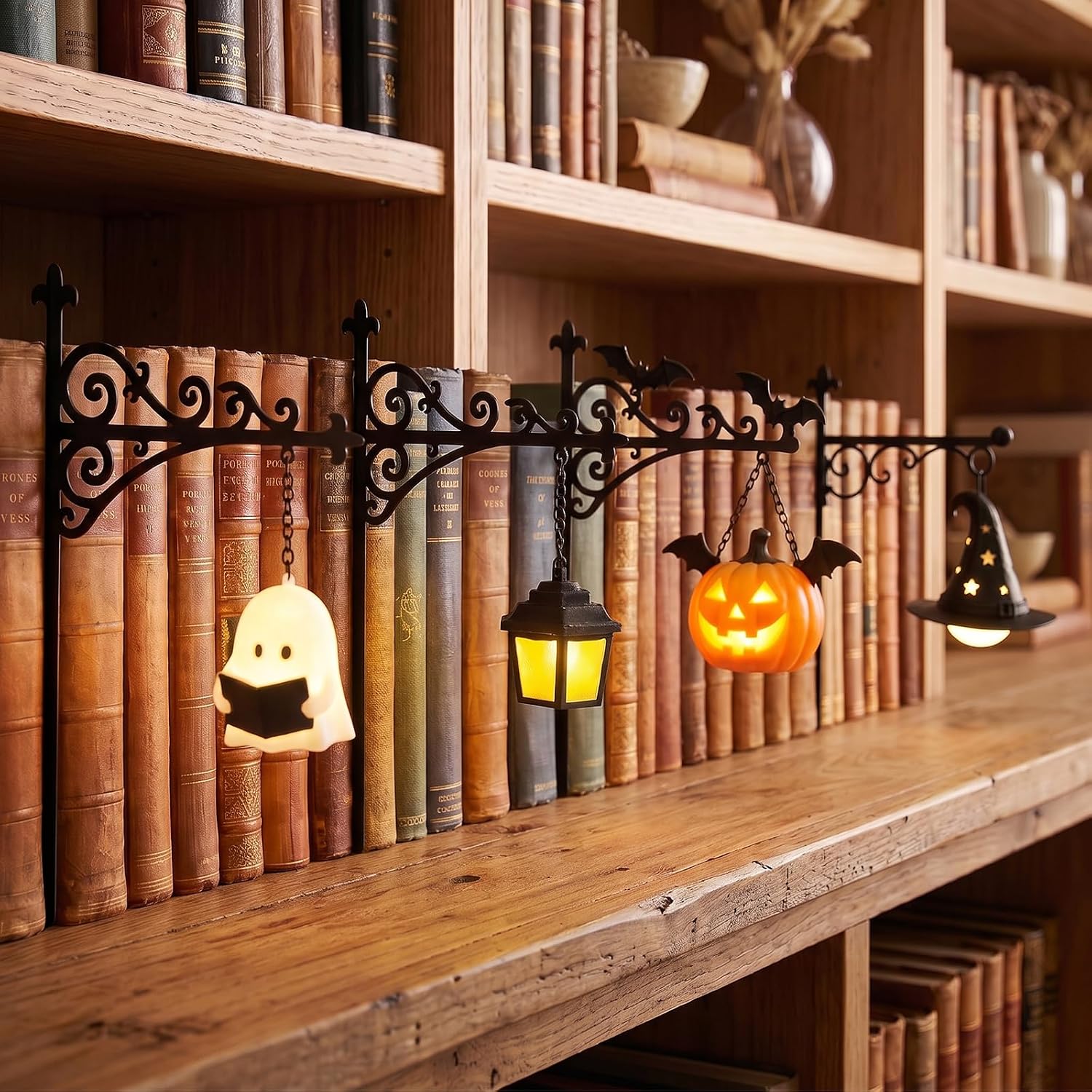 Lighting Decor In Room - โคมไฟตกแต่งห้องสมุด-โคมไฟชั้นวางหนังสือ-มุมอ่านหนังสือ-ไฟกลางคืน LED-โคมไฟตู้หนังสือไม้-ของตกแต่งห้อง