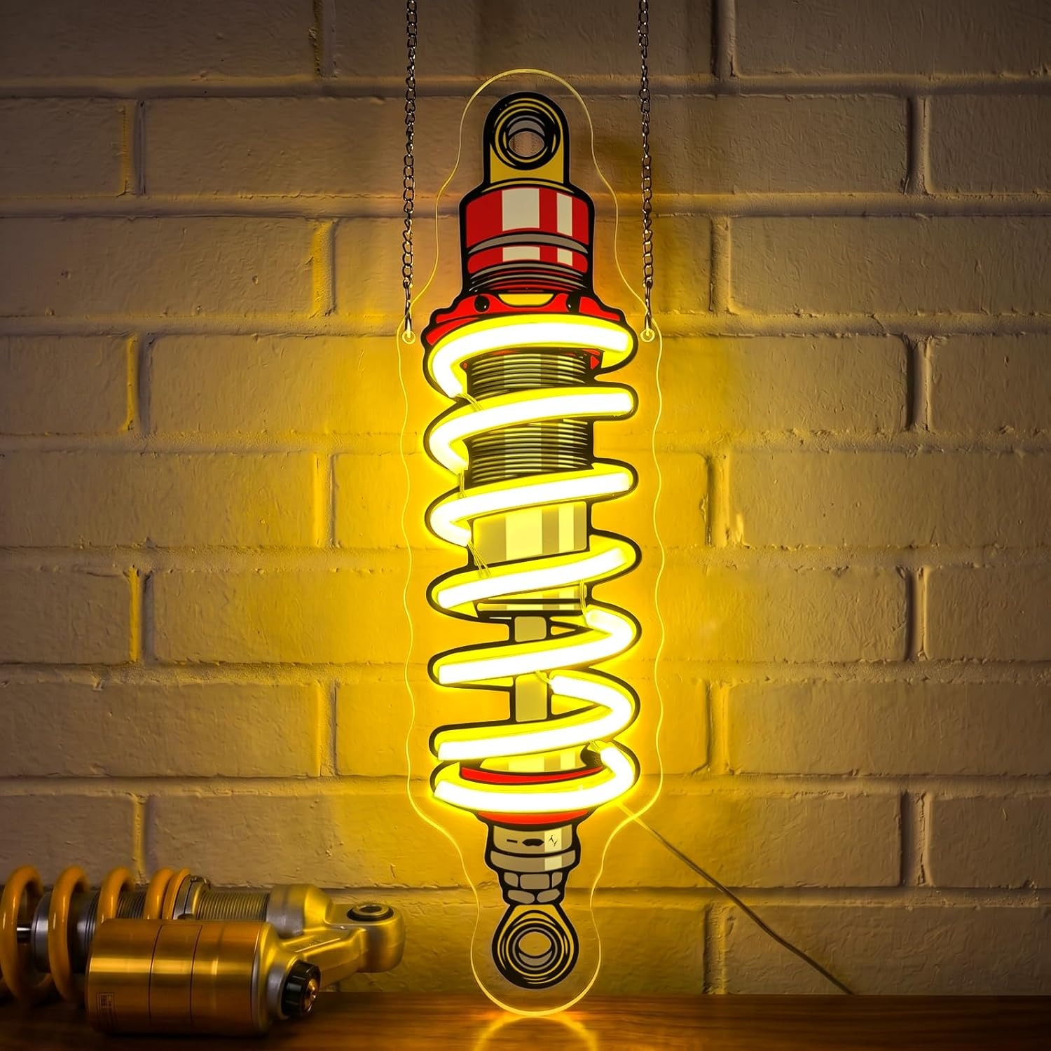 Garage Lighting Decor - ไฟนีออน LED โช้คอัพ แบบหรี่แสงได้ ใช้ USB
