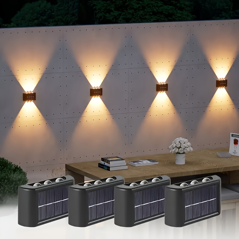 Lighting Decor Items - ไฟ LED พลังงานแสงอาทิตย์สำหรับภายนอกอาคาร กันน้ำ ติดผนัง ส่องสว่างขึ้นและลง
