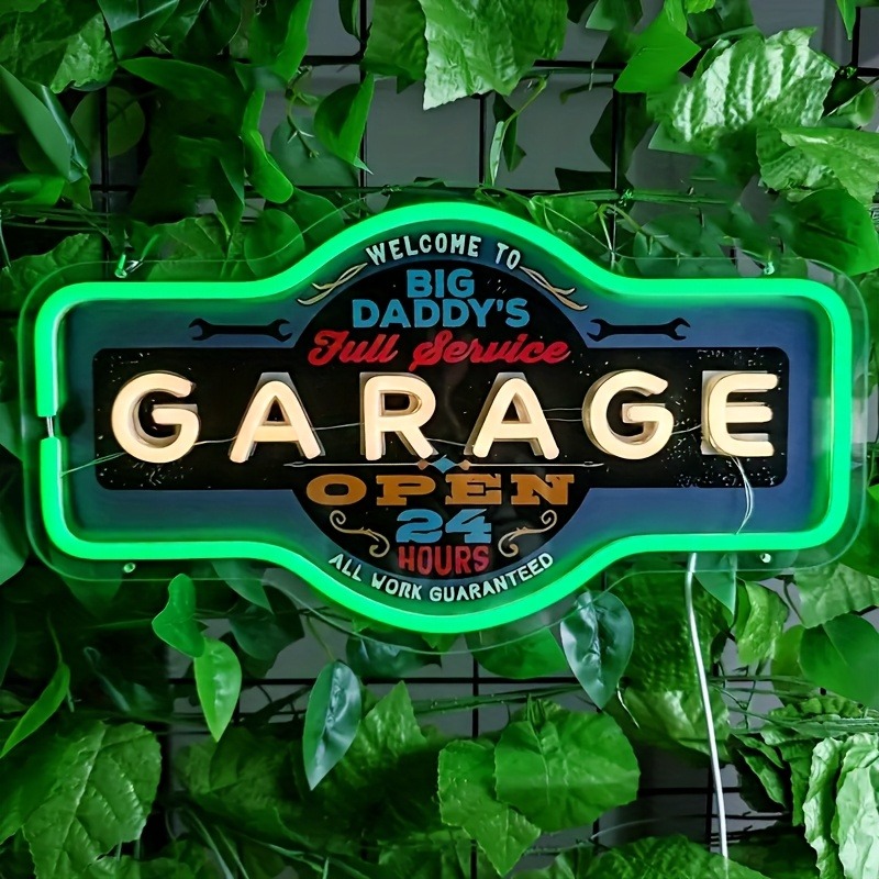 Garage Lighting Decor - โรงรถ Retro LED Neon Sign UV