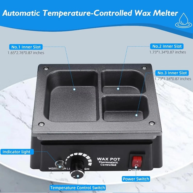 Wax Melter Electric - เครื่องทำความร้อนแว็กซ์ดิจิตอลสำหรับงานแกะสลัก 3 ช่องสำหรับพาราฟิน เครื่องมือที่ดีที่สุด
