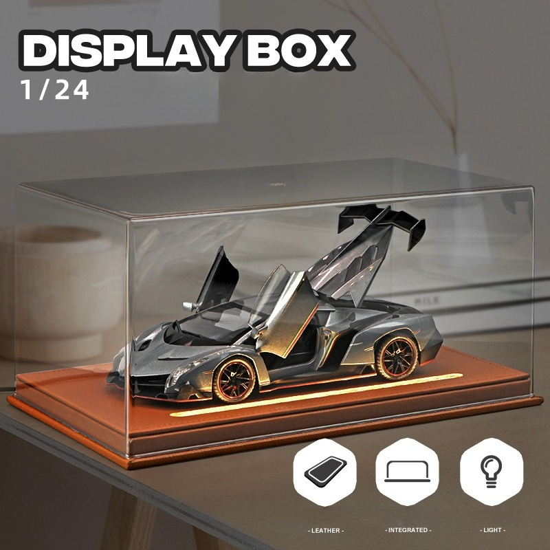 Lighting Decor Items - อะคริลิคกล่องสําหรับ 1:24 รถจําลองรถคอลเลกชันเครื่องประดับป้องกันฝุ่นกล่อง Home Decor