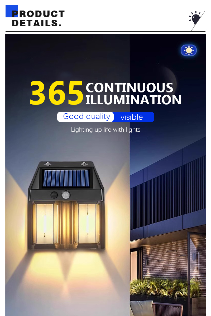 Garage Lighting Decor - พลังงานแสงอาทิตย์ทังสเตน LED โคมไฟติดผนังกันน้ํากลางแจ้ง Motion Sensor โคมไฟติดผนัง