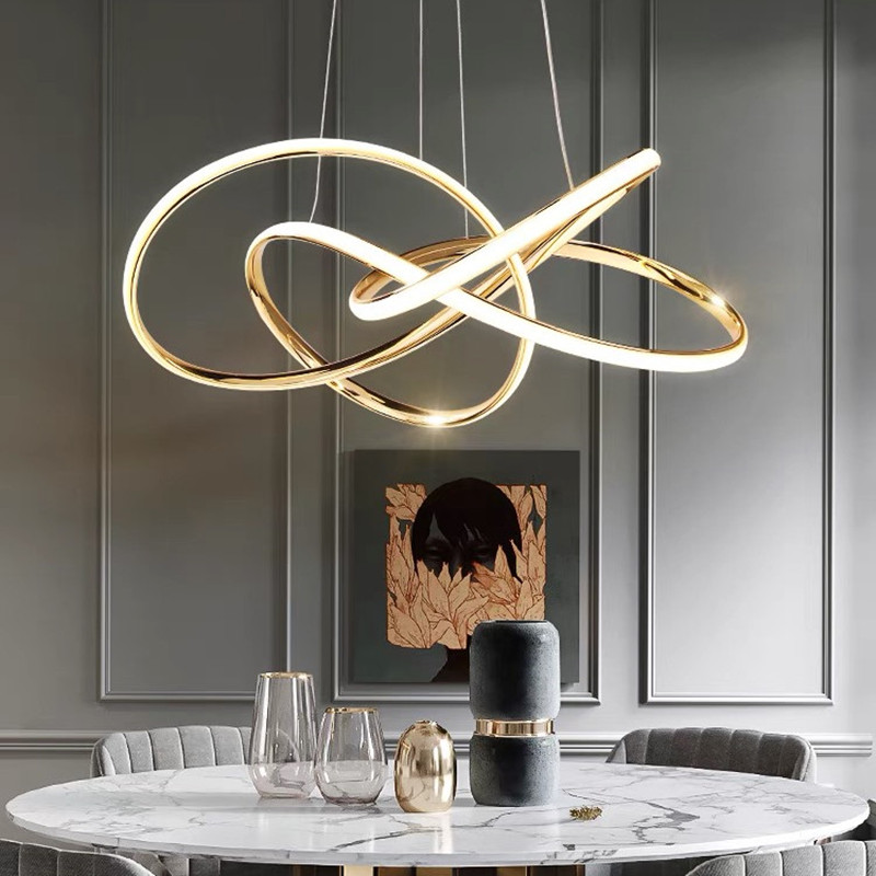 Decor Lighting Online - โคมไฟเพดาน LED สำหรับร้านอาหารสมัยใหม่ โคมไฟห้องนั่งเล่น ตกแต่งบ้าน โคมไฟลายเส้นเรขาคณิตเรียบง่าย