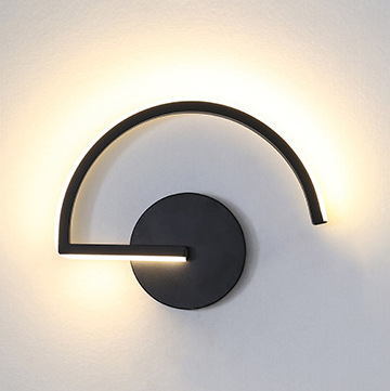 Lighting Decor In Room - โคมไฟติดผนัง LED สไตล์นอร์ดิกสมัยใหม่, โคมไฟติดผนังทรงเรขาคณิตสีดำแบบมินิมอลสำหรับตกแต่งห้องนอนข้างเตียงห้องนั่งเล่น, ไฟตกแต่งบ้านสุดสร้างสรรค์
