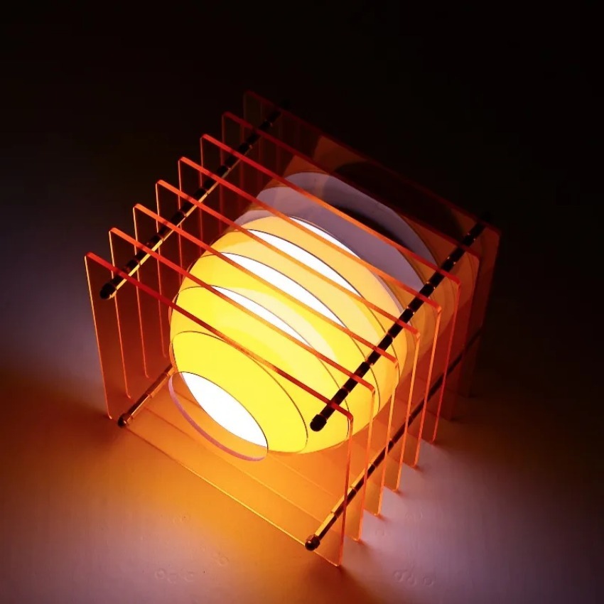 Lighting Decor In Room - โคมไฟดวงจันทร์ DIY อะคริลิกหลายชั้น ตกแต่งโต๊ะทำงาน สร้างบรรยากาศ แสงไฟประดับห้อง