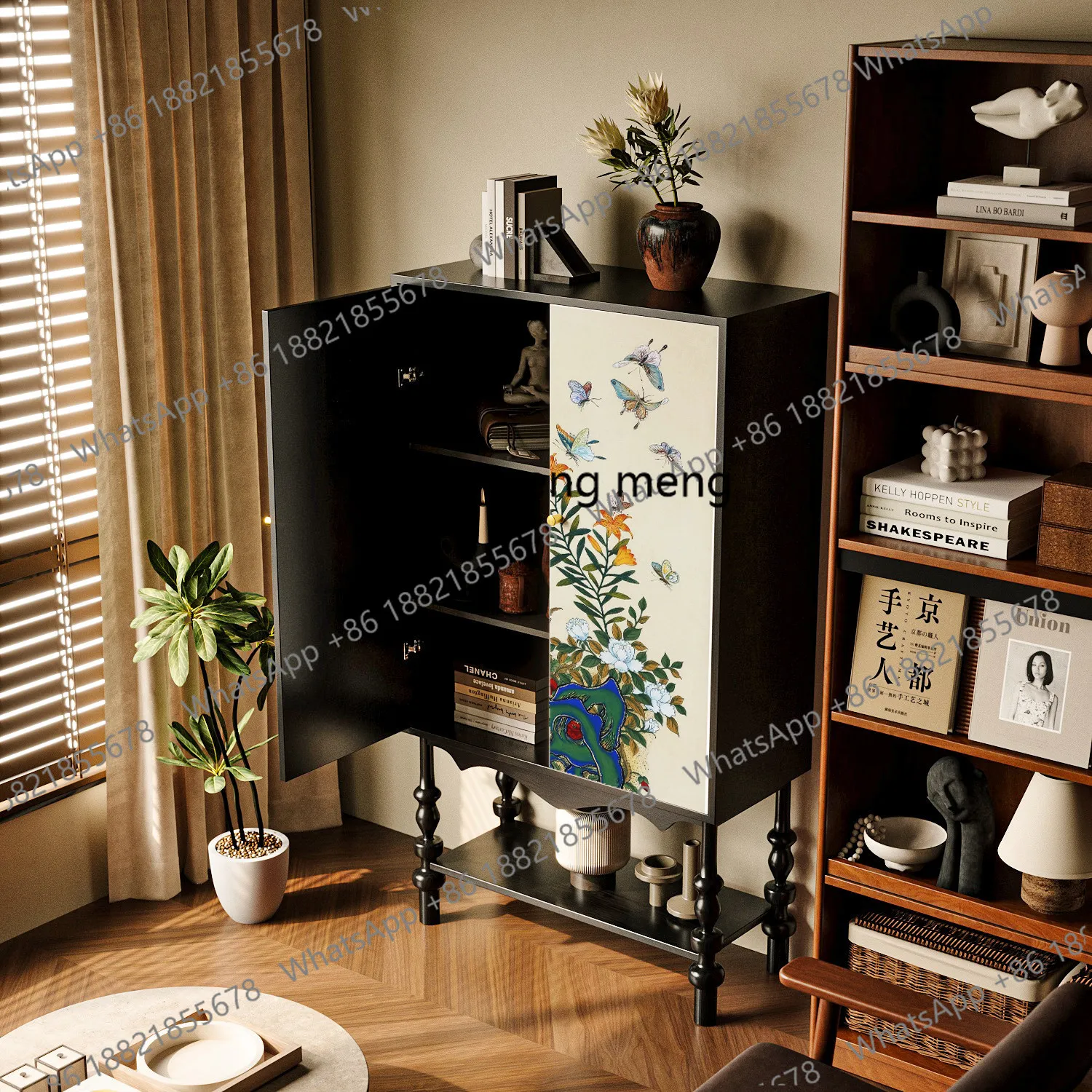 Decor Lighting Discount - ตู้เก็บของทรงสูงสไตล์จีนแบบใหม่ลดราคา ตู้ตกแต่งห้องนั่งเล่น ตู้เก็บของทรงสูงทาสีสำหรับห้องนอน