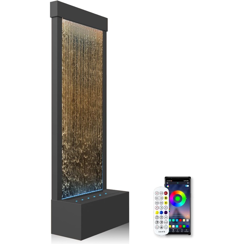 Lighting Decoration Stand - น้ำพุตั้งพื้นแบบเรียบง่ายทันสมัย พร้อมไฟ LED หลากสีควบคุมผ่านแอปพลิเคชัน สำหรับตกแต่งบ้านและสำนักงาน