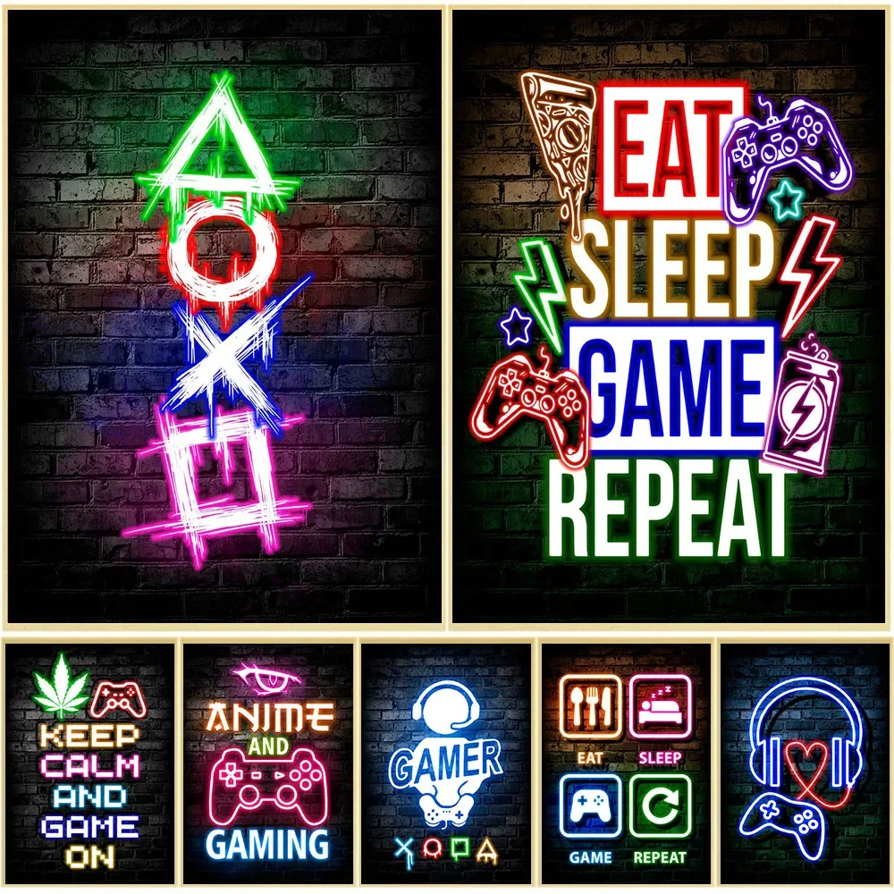 Office Lighting Decor - เกมมิ่ง นีออน อีท สลีป เกม รีพีท