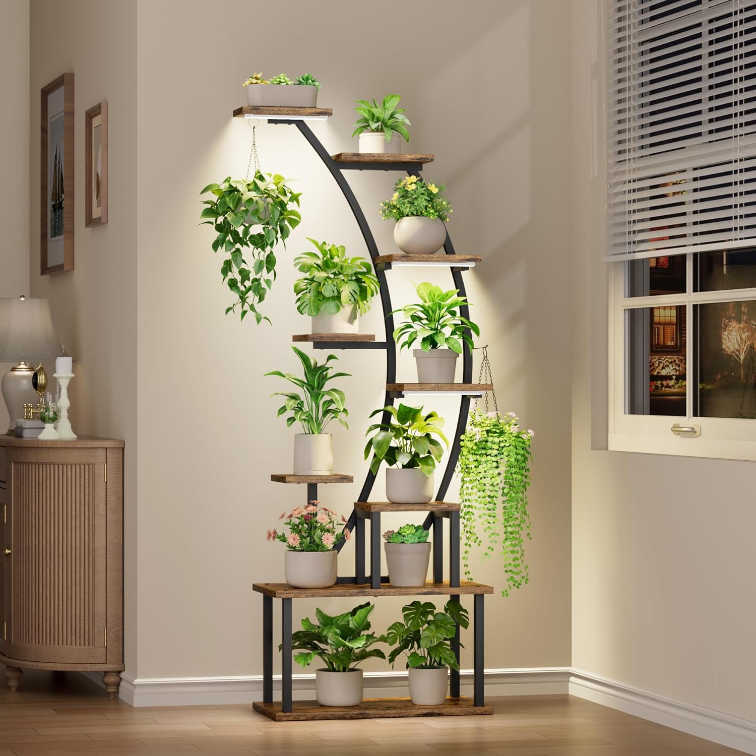 ชั้นวางต้นไม้ในร่มพร้อมไฟปลูกต - Lighting Decoration Stand บทวิจารณ์และราคา