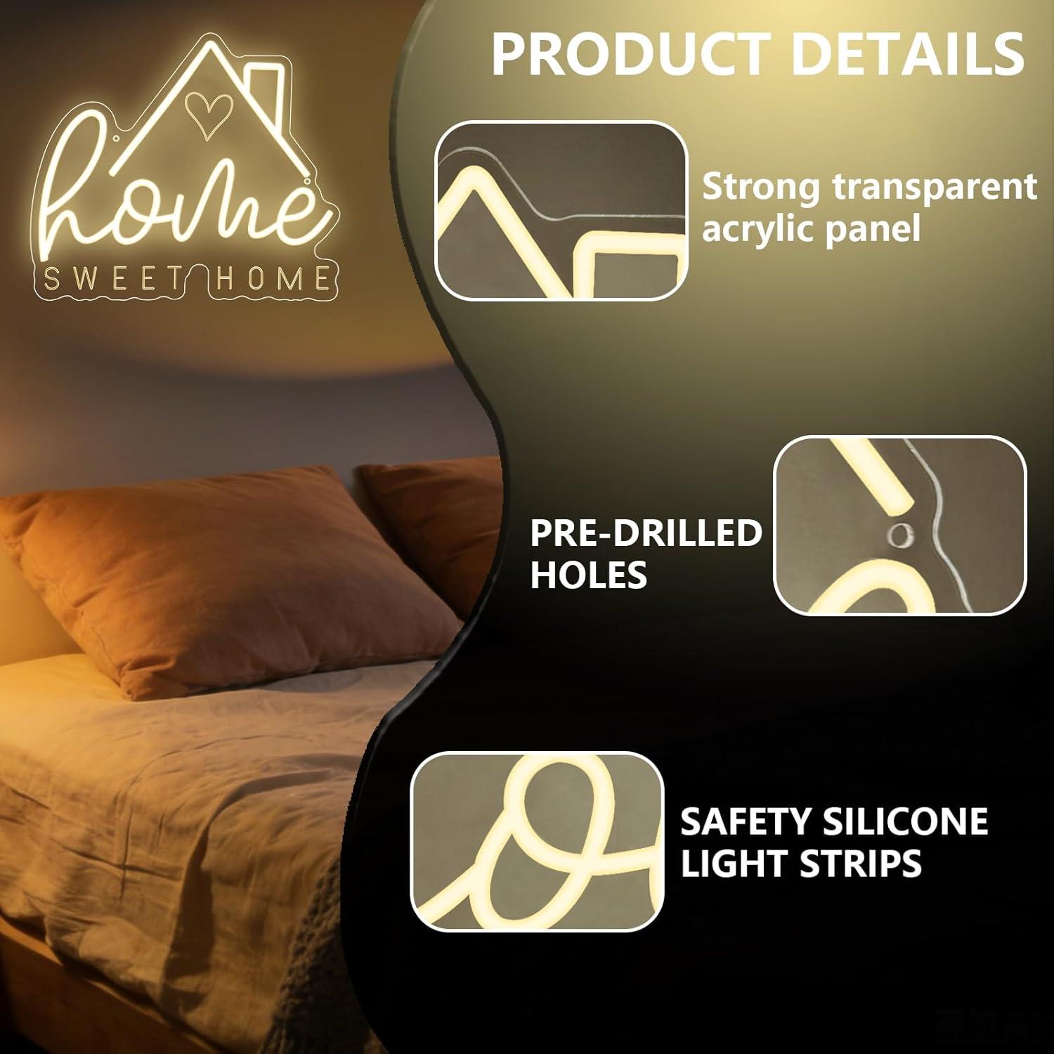 ป้ายไฟนีออน Sweet Home ไฟ LED  - Lighting Decor In Room บทวิจารณ์และราคา