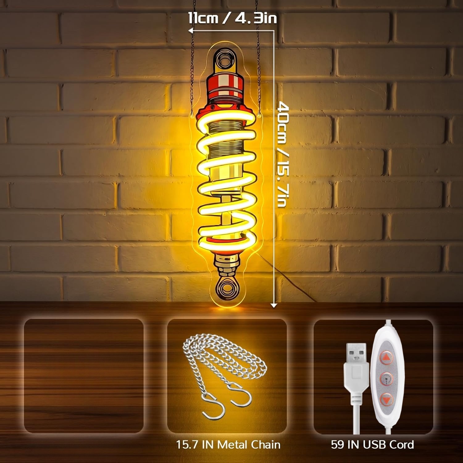 ไฟนีออน LED โช้คอัพ แบบหรี่แสง - Garage Lighting Decor บทวิจารณ์และราคา