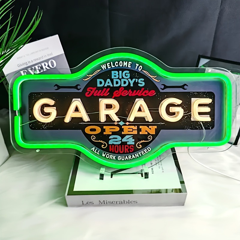 โรงรถ Retro LED Neon Sign UV พ - Garage Lighting Decor บทวิจารณ์และราคา