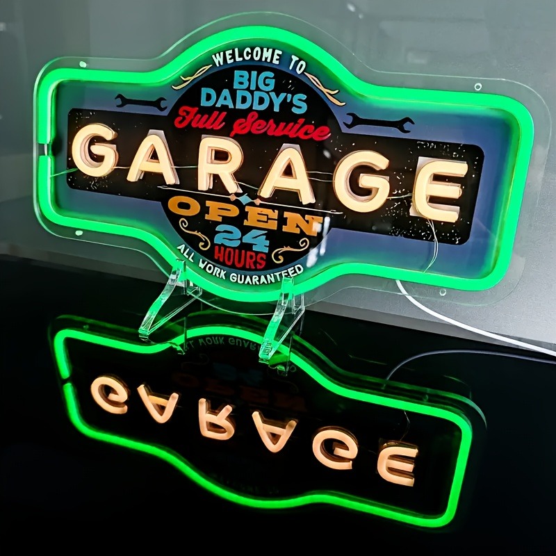 โรงรถ Retro LED Neon Sign UV พ - Garage Lighting Decor บทวิจารณ์และราคา