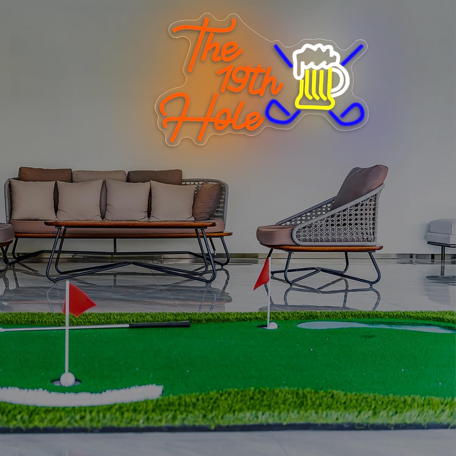 ป้ายไฟ LED รูปแก้วเบียร์กอล์ฟ  - Garage Lighting Decor บทวิจารณ์และราคา