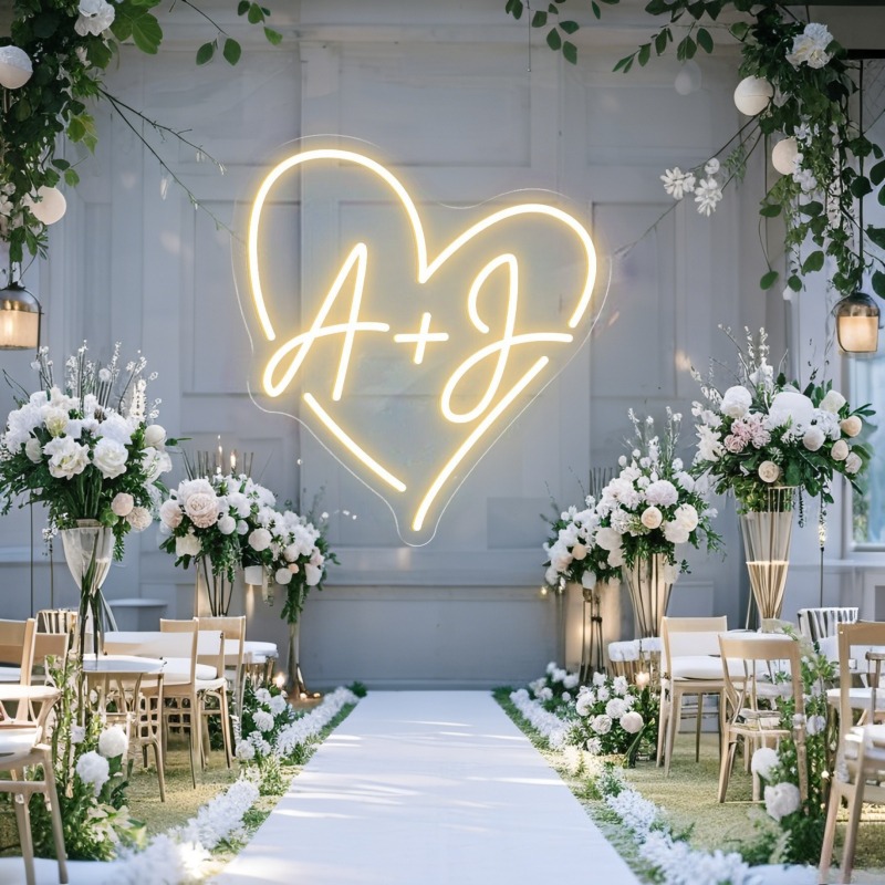 CUSTOM Initials หัวใจ LED Neon - Wedding Lighting And Decor บทวิจารณ์และราคา