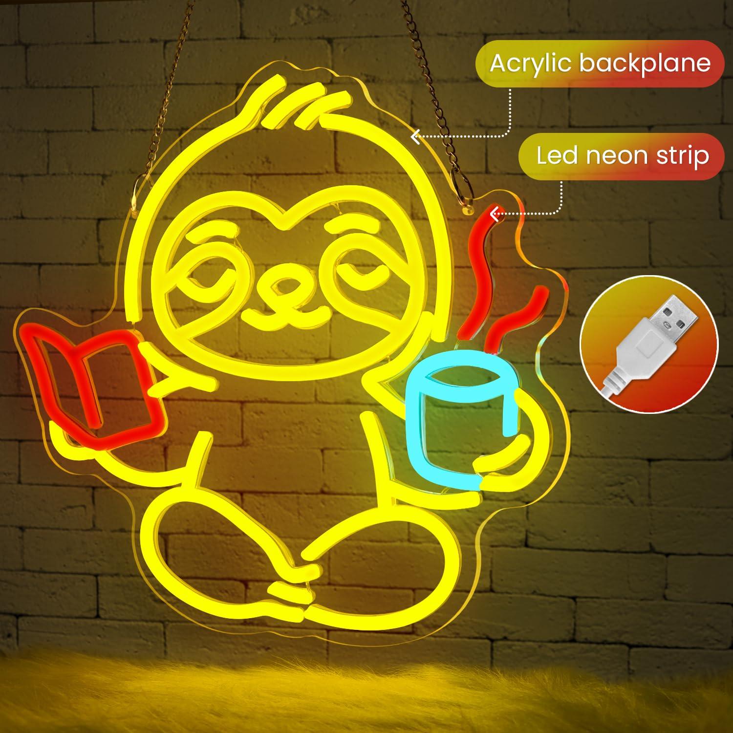 ป้ายไฟนีออนรูปสลอธ ไฟ LED ปรับ - Office Lighting Decor บทวิจารณ์และราคา