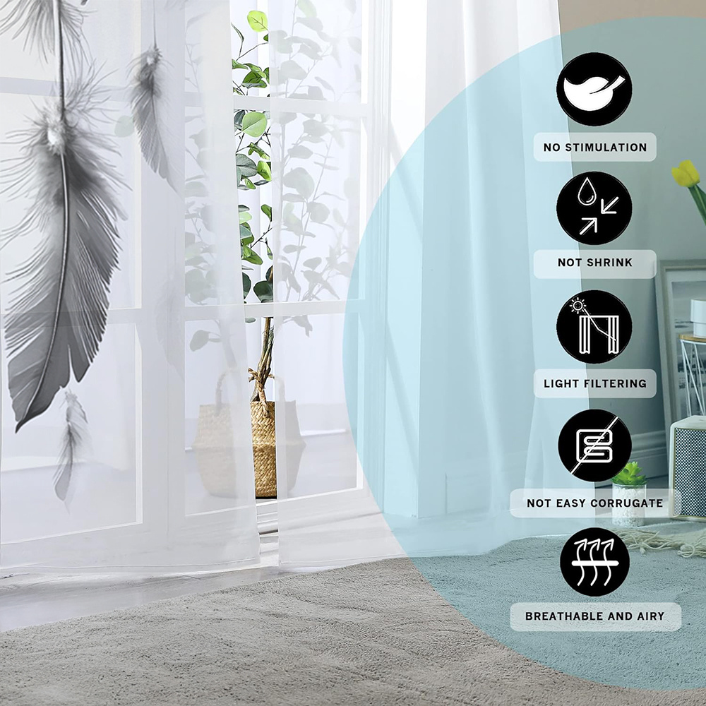 ผ้าม่านโปร่งพิมพ์ลายดิจิตอล 2  - Office Lighting Decor บทวิจารณ์และราคา