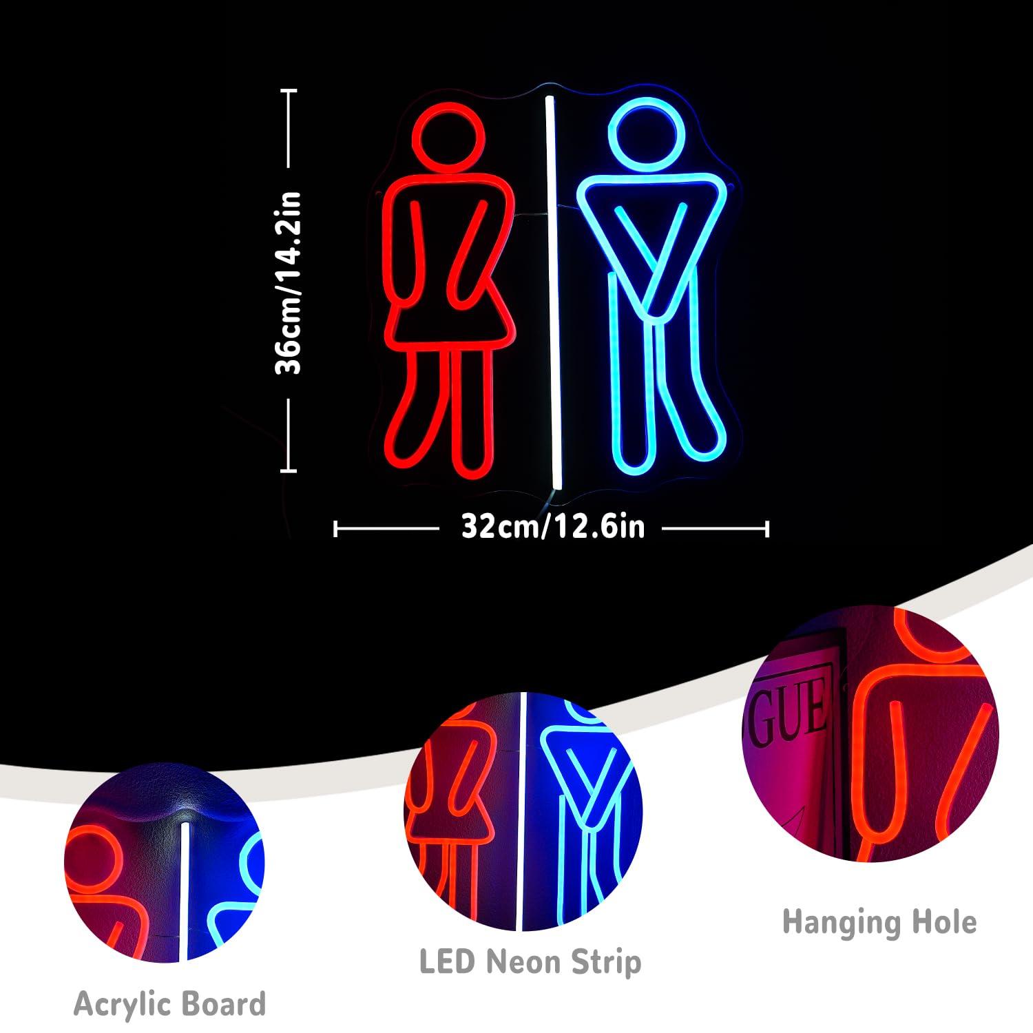 ป้ายไฟนีออนห้องน้ำ ไฟ LED ปรับ - Office Lighting Decor บทวิจารณ์และราคา