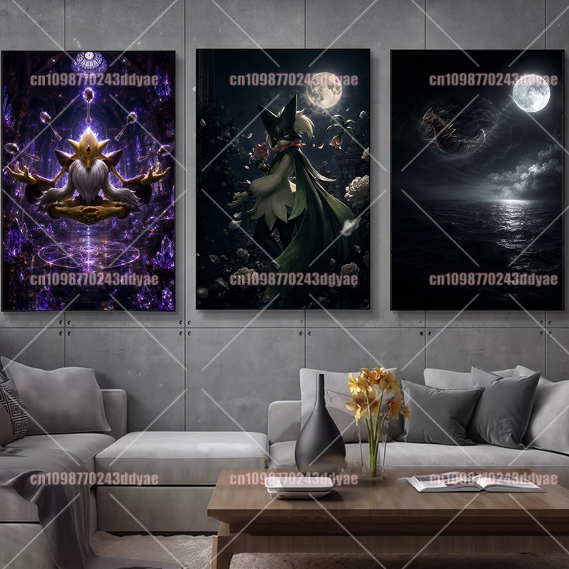 อะนิเมะโปเกมอนภาพวาดบนผืนผ้าใบ - Lighting Decor Items บทวิจารณ์และราคา