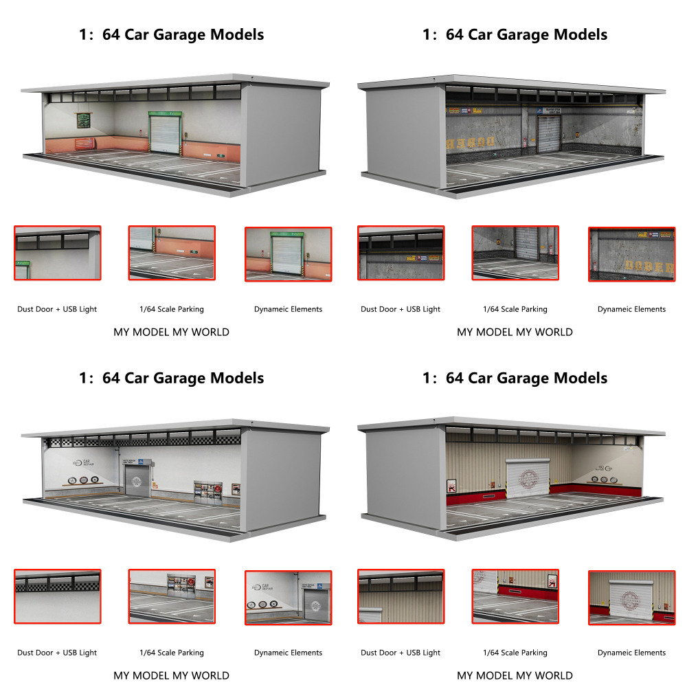 โมเดลโรงจอดรถจำลองขนาด 1/64 พร - Garage Lighting Decor บทวิจารณ์และราคา